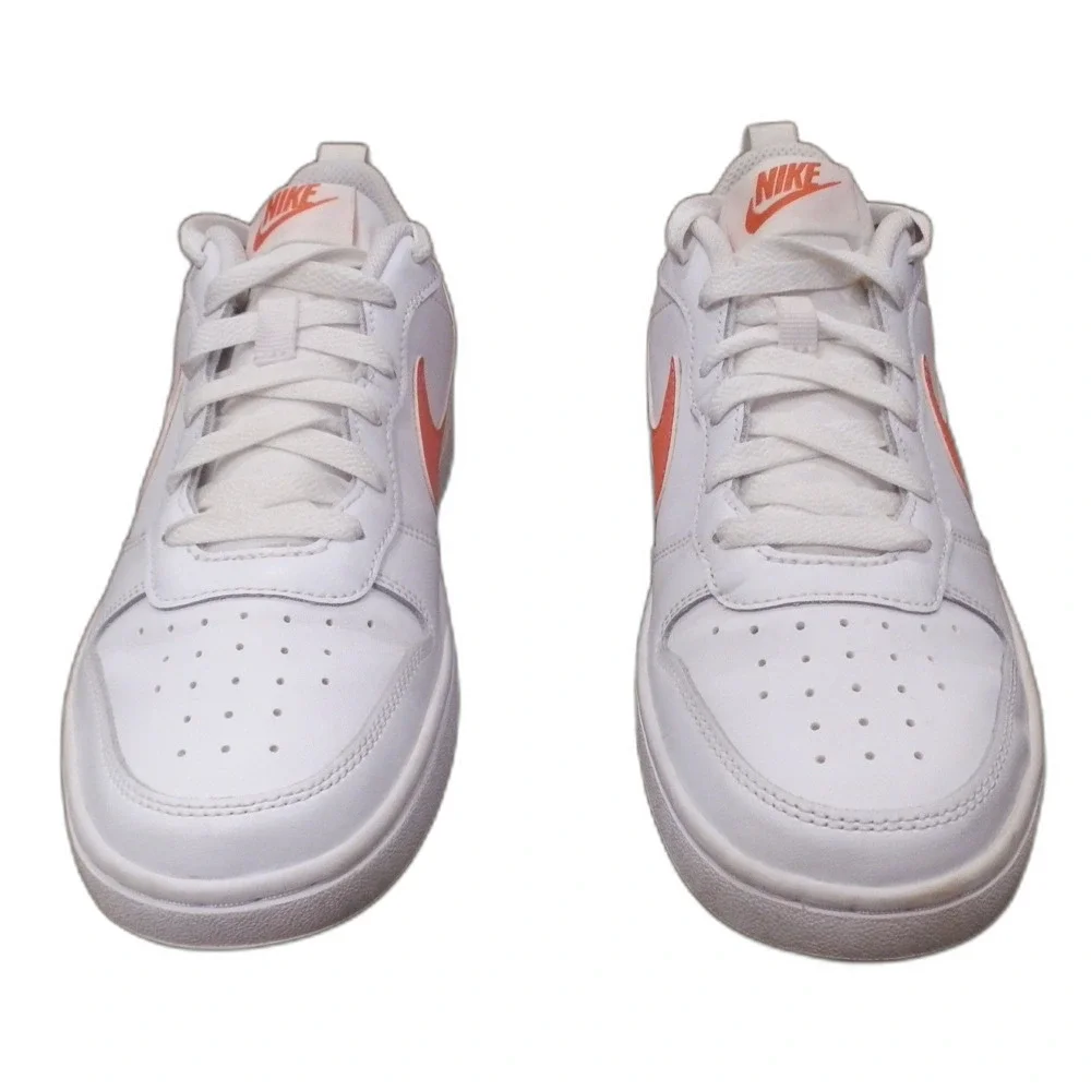 Nike Court Borough Low 2 GS White Orange Sneakers Shoes Kids Youth Size 6.5Y